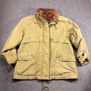 Nino Mexican Jacket Mens Large Tan Vintage Aztec Pattern Lined Full Zip